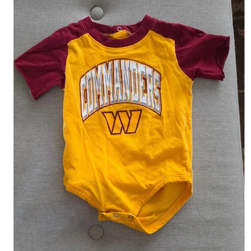 NFL Washington Commanders Baby Bodysuit Pants Set Burgundy Gold 6/9M unisex